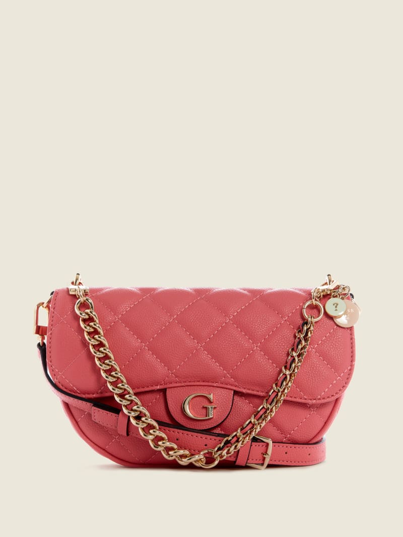 Apricot Women's Guess Gillian Quilted Flap Crossbody Bags | 0874129-IQ