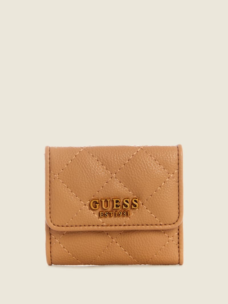 Beige Women's Guess Abey Card & Coin Purse Wallets | 9607853-HJ