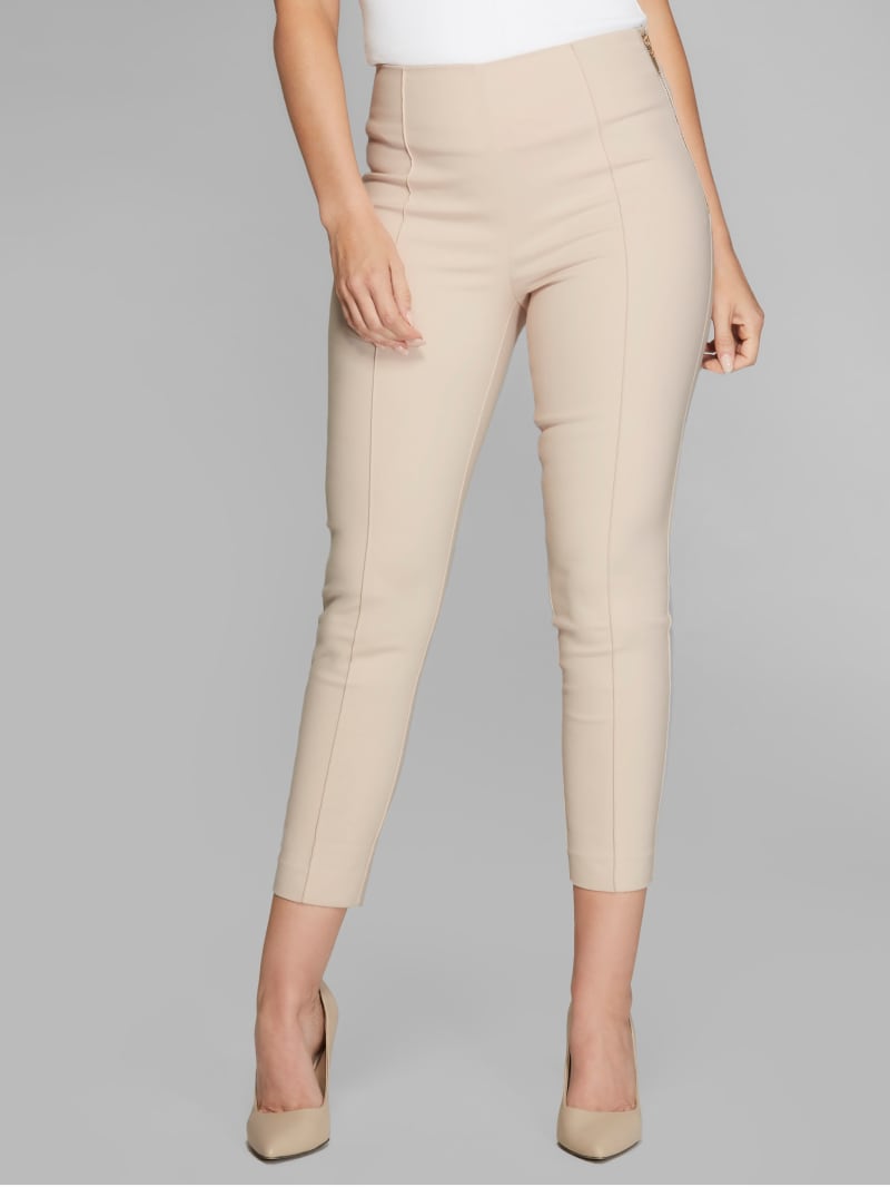 Beige Women's Guess Cropped Candi Pants | 9341278-QG