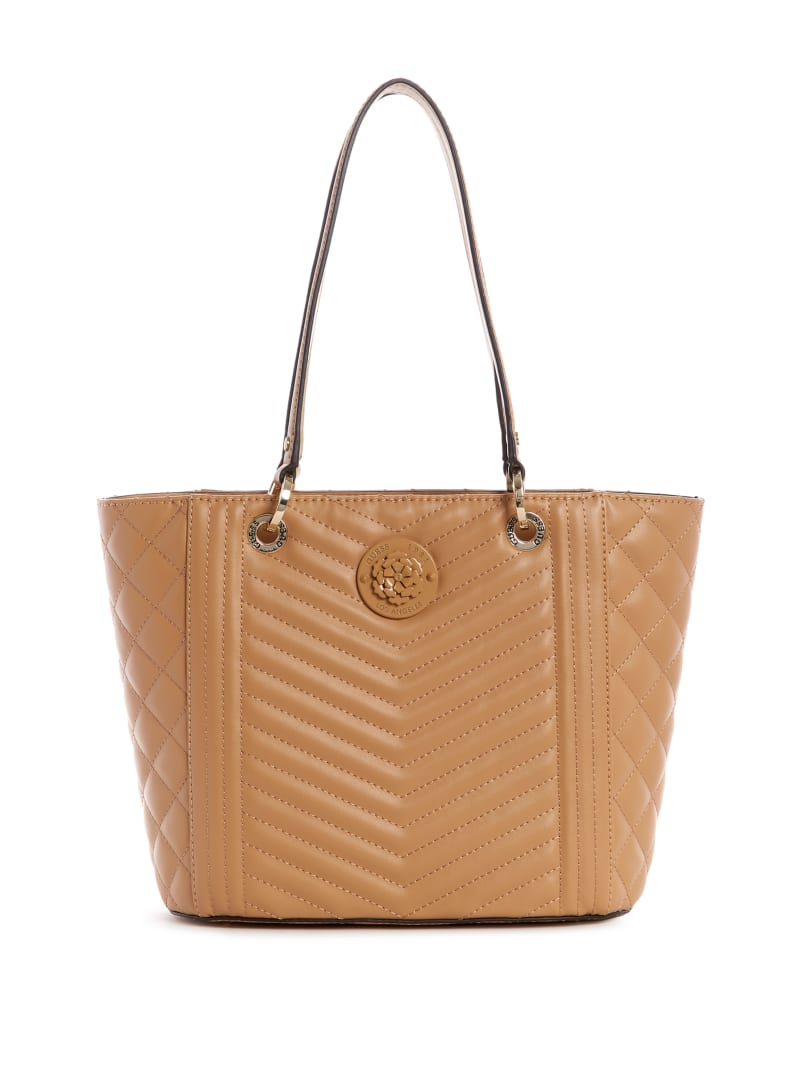 Beige Women's Guess Noelle Small Elite Tote Bags | 8134920-RJ