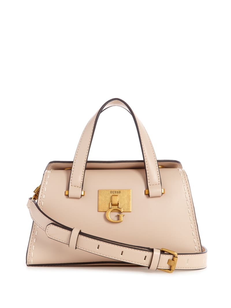 Beige Women's Guess Stephi Satchel Bags | 8527609-FD