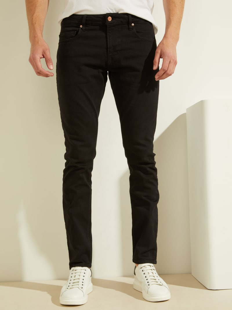 Black Men's Guess Classic Solid Skinny Pants | 1625780-XP