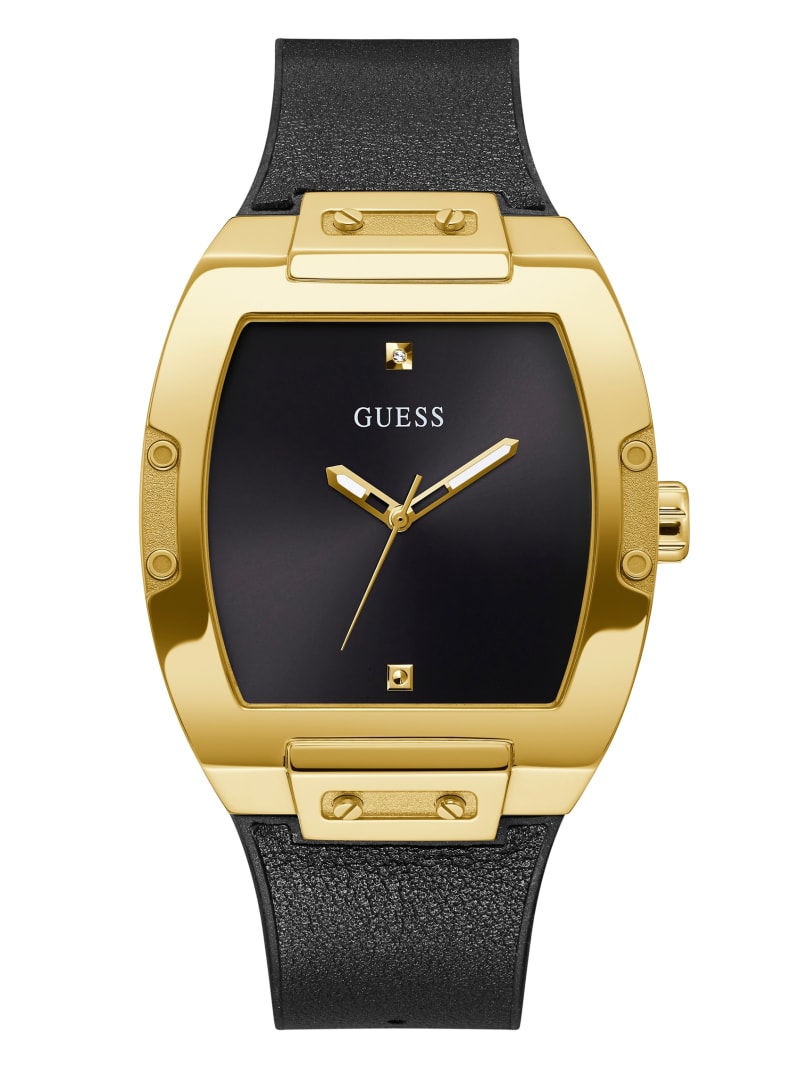 Black Men's Guess Diamond Analog Watches | 8139764-PN