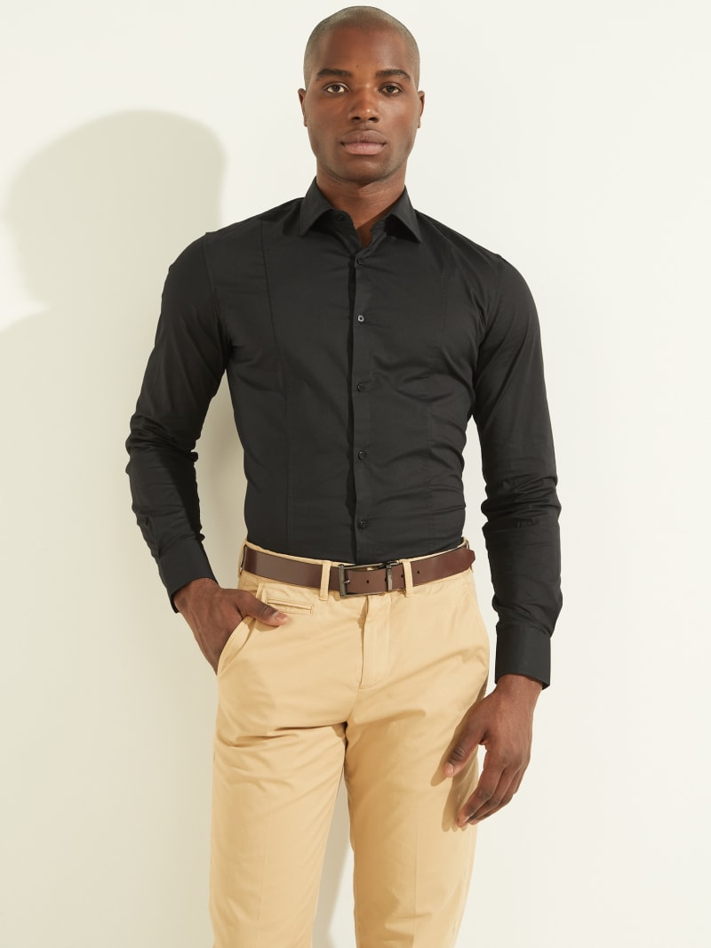 Black Men's Guess Eco Oliver Shirts | 4837210-CA