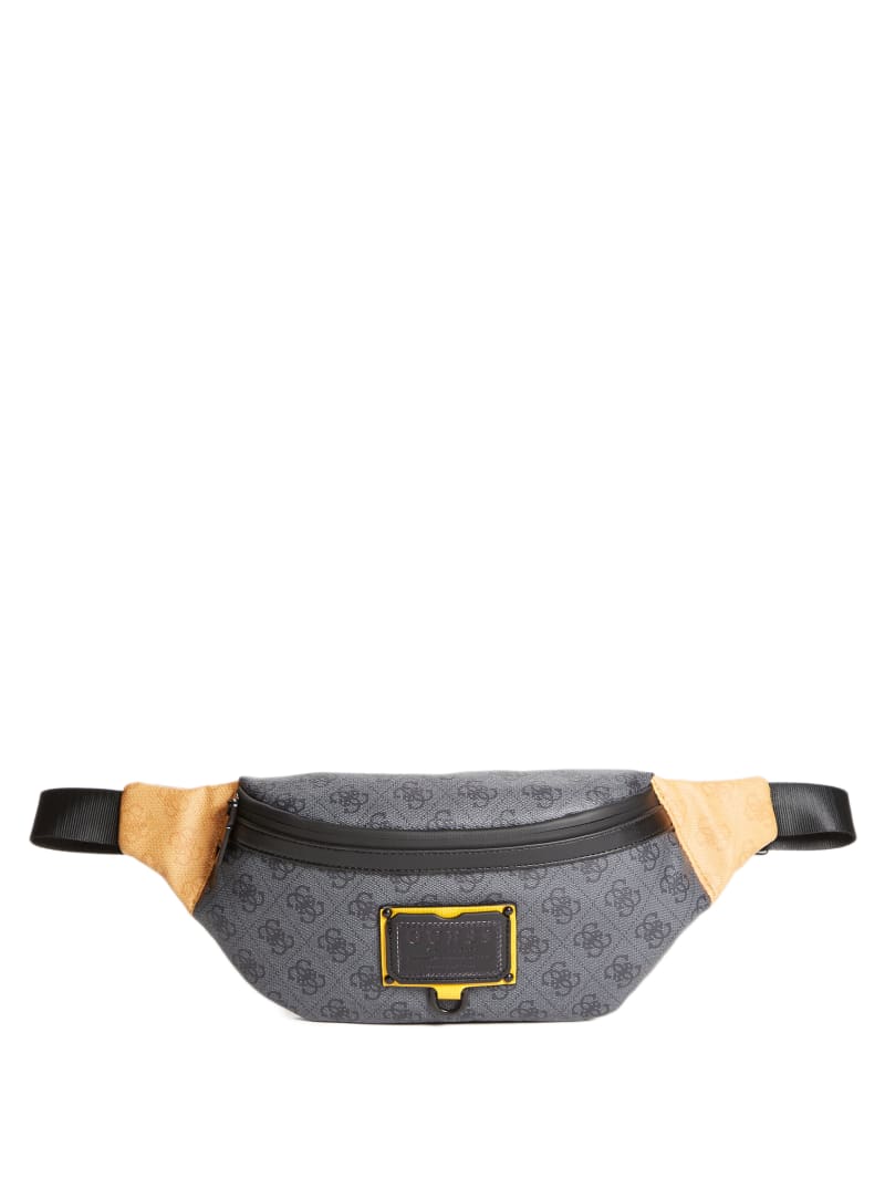 Black Men's Guess Salameda Fanny Pack Bags | 2894703-NJ