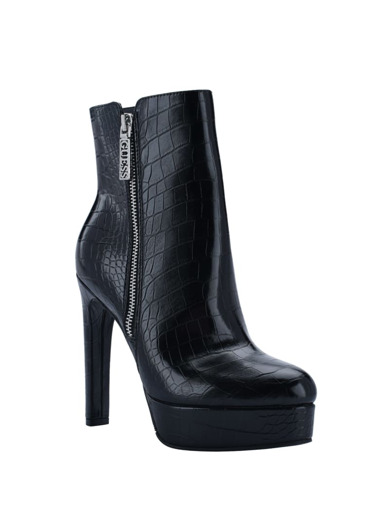 Black Women's Guess Dejah Croc Platform Boots | 8591406-HX