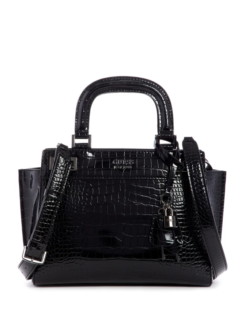 Black Women's Guess Katey Girlfriend Satchel Bags | 3641590-DN