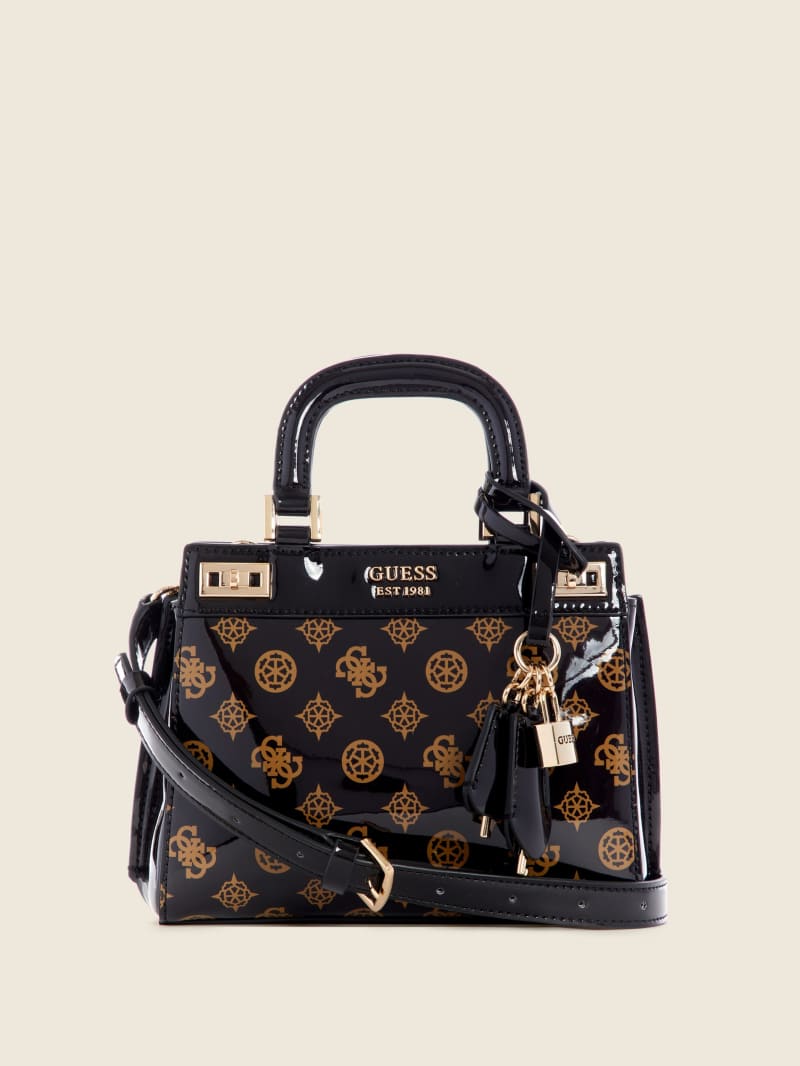 Black Women's Guess Katey Satchel Bags | 1854730-HP