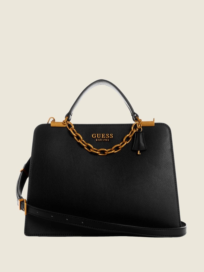 Black Women's Guess Kristle Girlfriend Satchel Bags | 5128367-OG