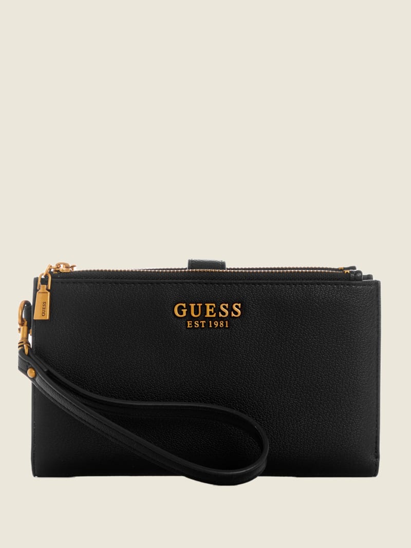 Black Women's Guess Kristle Zip Organizer Wallets | 7409513-SK