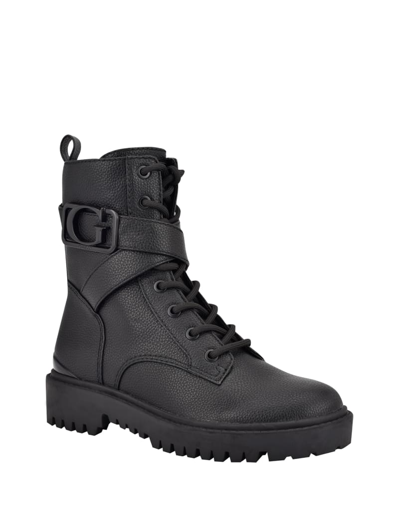 Black Women's Guess Orana Combat Boots | 0617395-EK