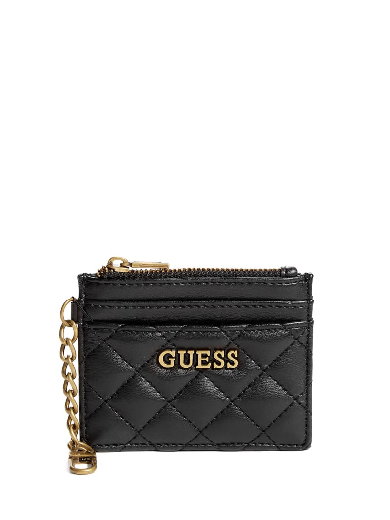 Black Women's Guess Quilted Card Holder Wallets | 7694325-QX