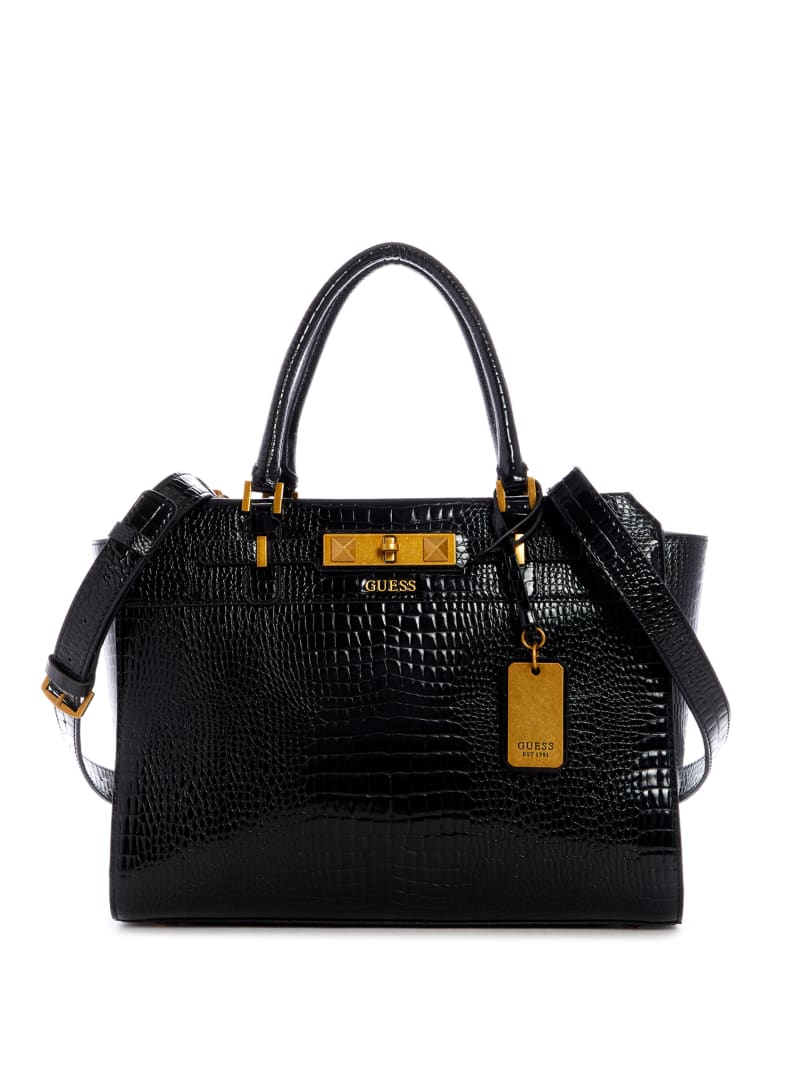 Black Women's Guess Raffie Carryall Tote Bags | 2638715-HZ