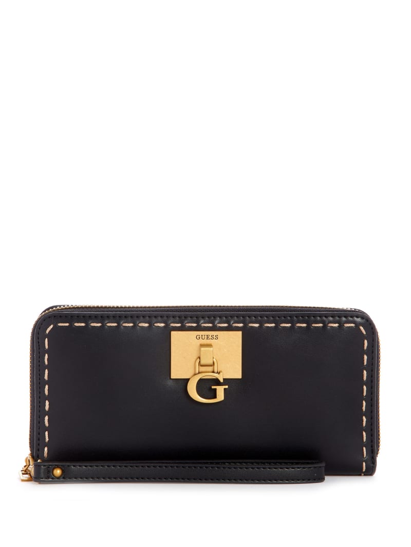 Black Women's Guess Stephi Large Zip-Around Wallets | 6350472-YA