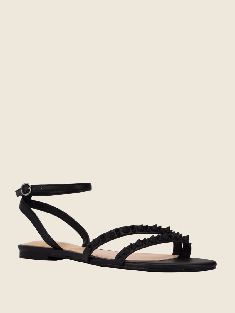 Black Women's Guess Teagin Studded Sandals | 6275389-SO