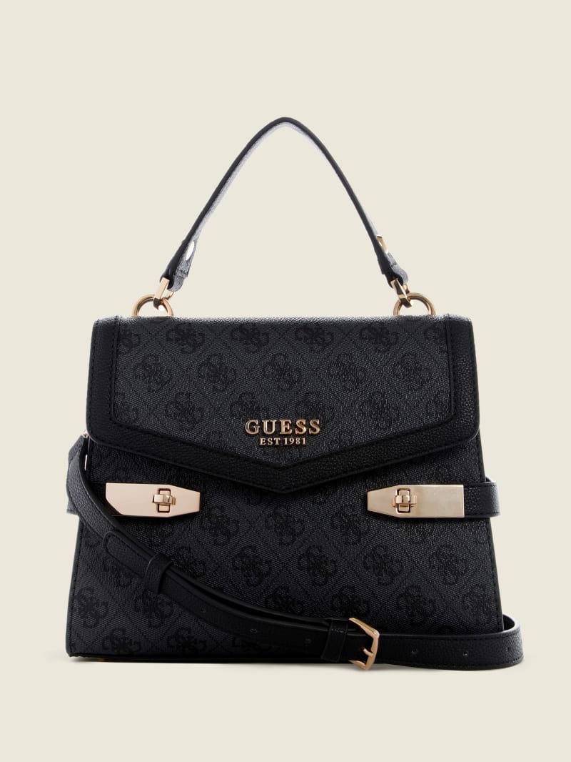 Black Women's Guess Zadie Logo-Top Handle Satchel Bags | 0791264-CQ