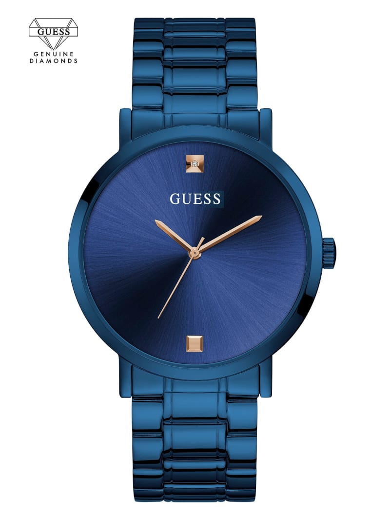 Blue Men's Guess Blue Diamond Analog Watches | 8619703-QT