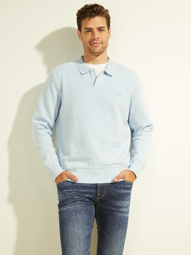 Blue Men's Guess Joao Fleece Shirts | 1296083-DF