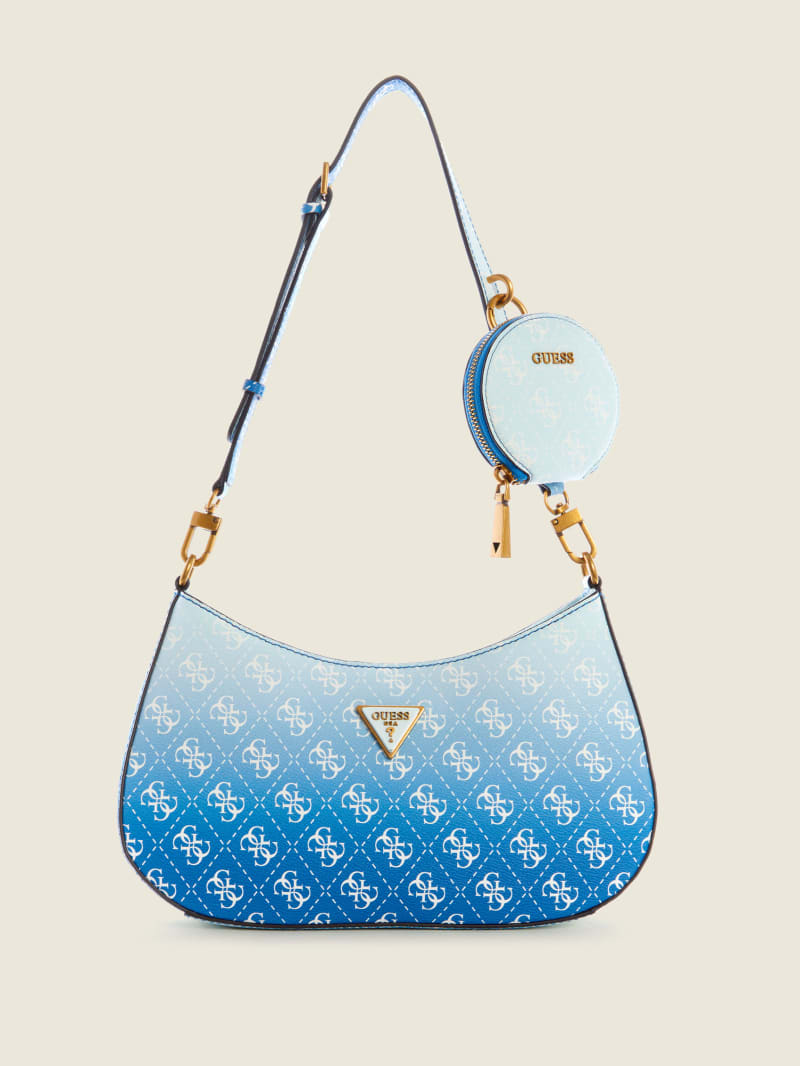 Blue Women's Guess Alexie Ombre Logo Shoulder Bags | 1267495-AE