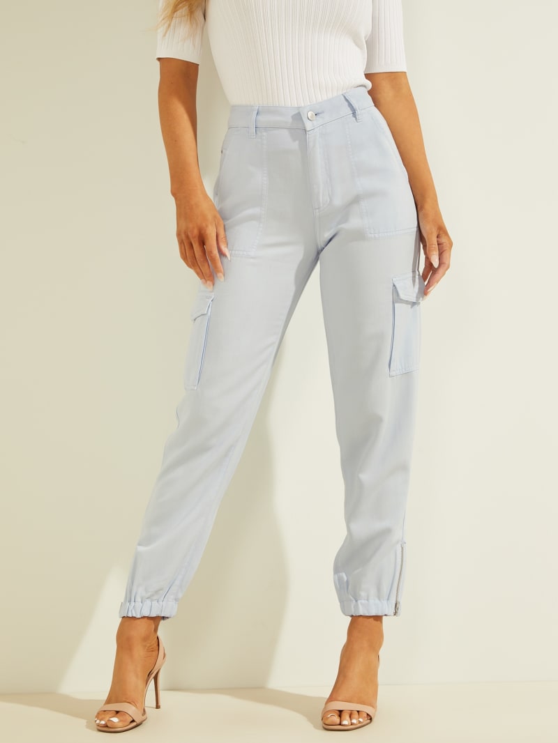 Blue Women's Guess Bowie Chino Cargos Pants | 0823951-TB