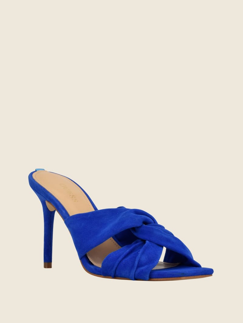 Blue Women's Guess Daiva Knotted Heels | 0291743-TO