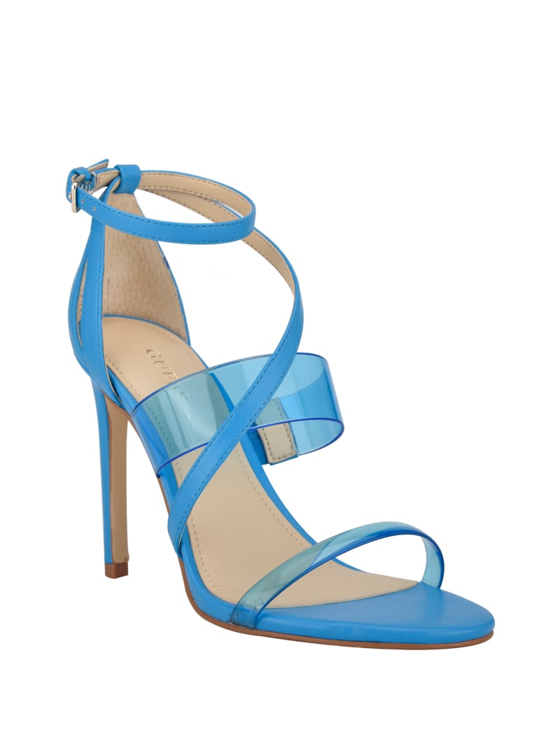 Blue Women's Guess Felecia Transparent Heels | 2980136-AN