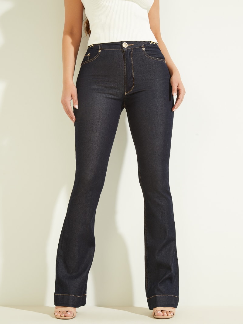 Blue Women's Guess Fit and Flare Denim Pants | 3791826-RW