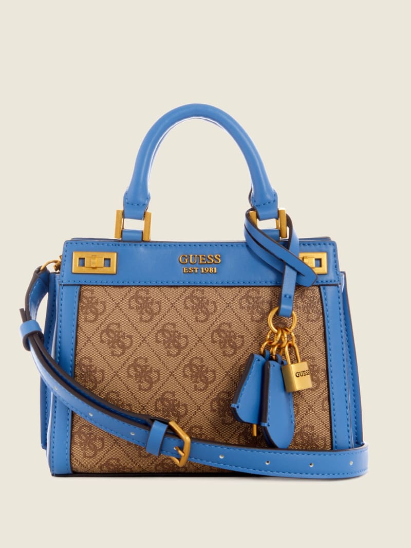 Blue Women's Guess Katey Satchel Bags | 6594710-BK