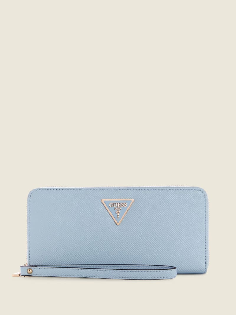 Blue Women's Guess Laurel Large Zip-Around Wallets | 8091276-MF