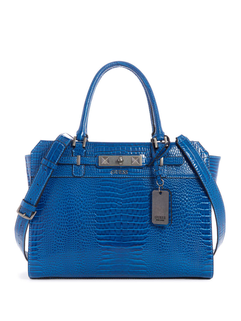 Blue Women's Guess Raffie Carryall Tote Bags | 2378461-AL