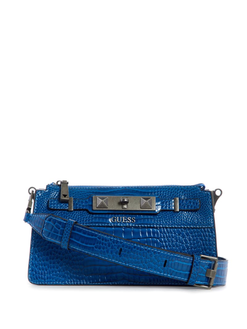 Blue Women's Guess Raffie Crossbody Bags | 2801653-EF