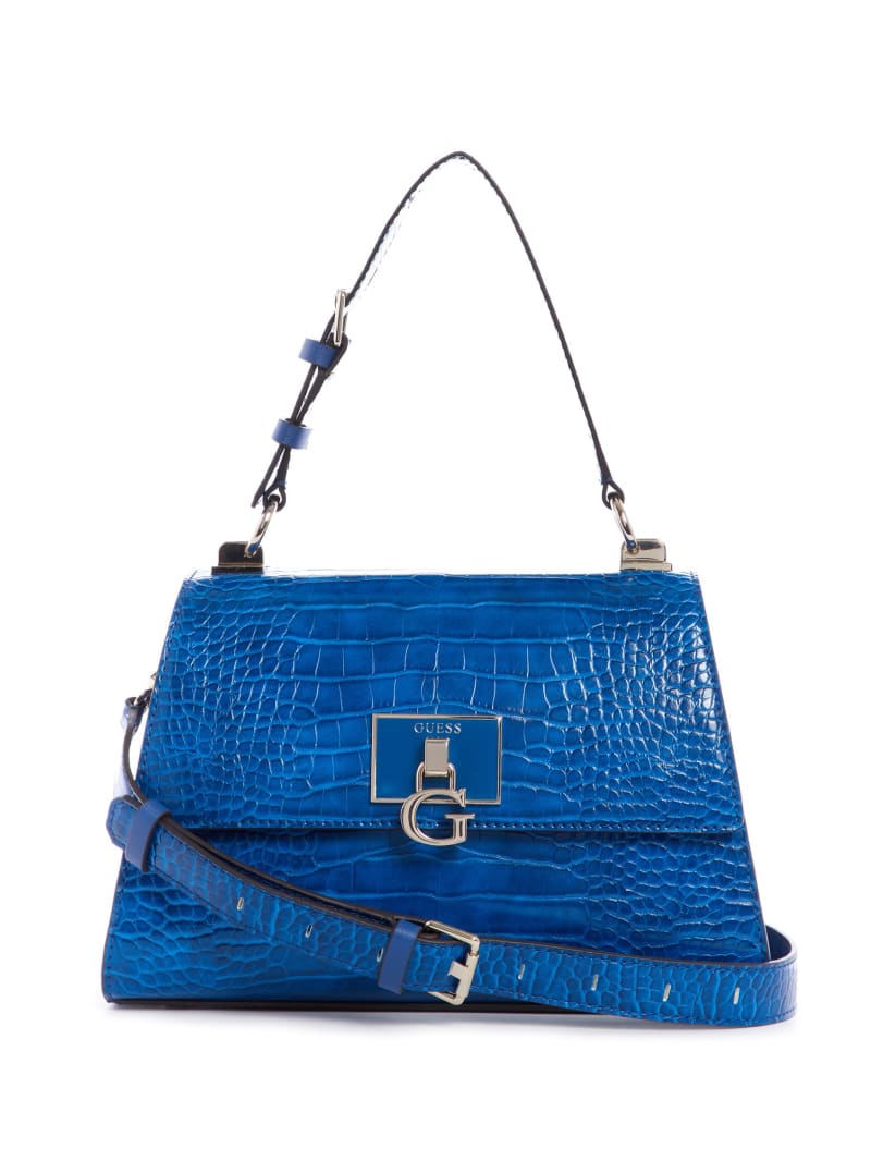 Blue Women's Guess Stephi-Handle Flap Satchel Bags | 0483725-FW