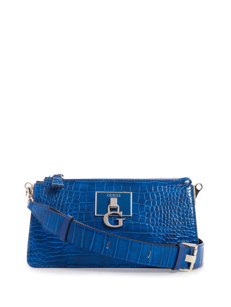 Blue Women's Guess Stephi Zip Crossbody Bags | 9674130-NJ