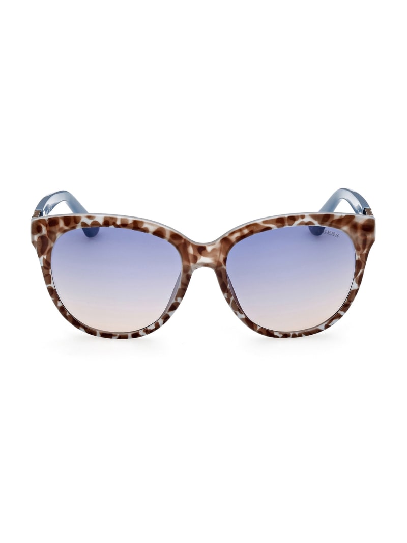 Blue Women's Guess Tortoise Round Sunglasses | 9523481-AW