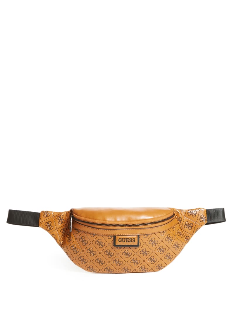 Brown Men's Guess Vezzola Logo Belt Bags | 3789540-XW