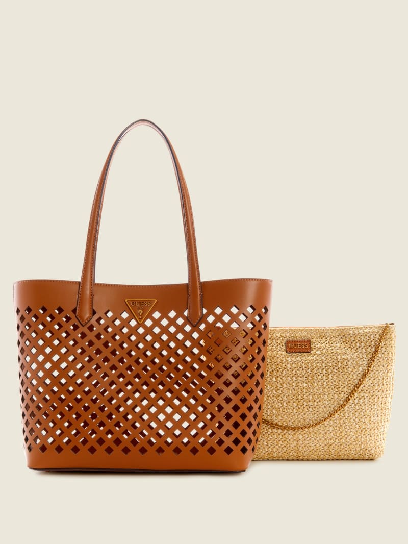 Brown Women's Guess Aqua Tote Bags | 5126437-EQ