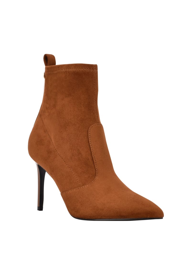 Brown Women's Guess Dafina Faux-Suede Sock Boots | 2371548-QH