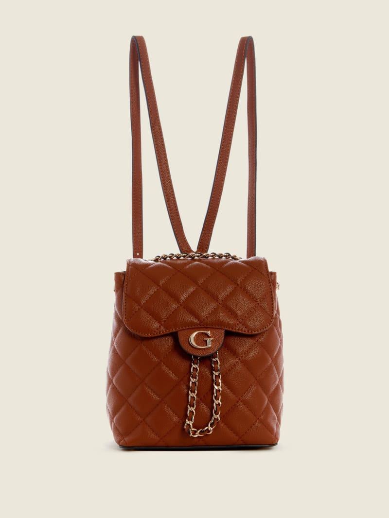 Brown Women's Guess Gillian Quilted Backpacks | 5264137-FR