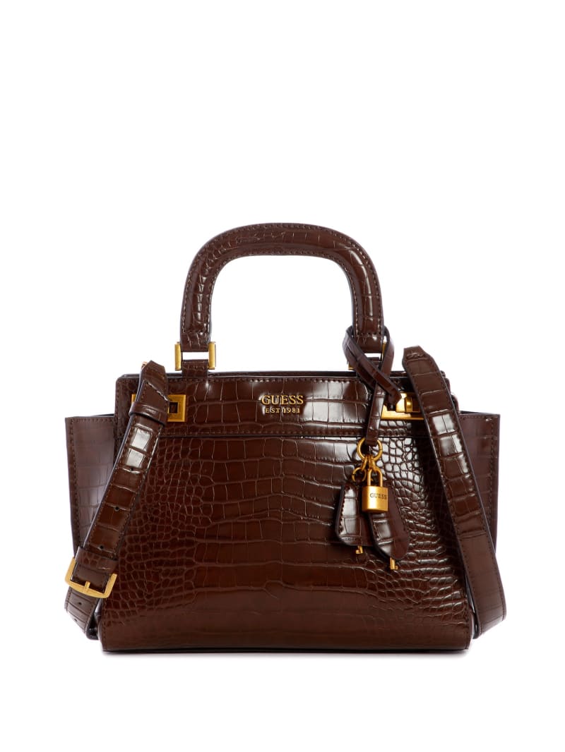 Brown Women's Guess Katey Girlfriend Satchel Bags | 2437695-WG