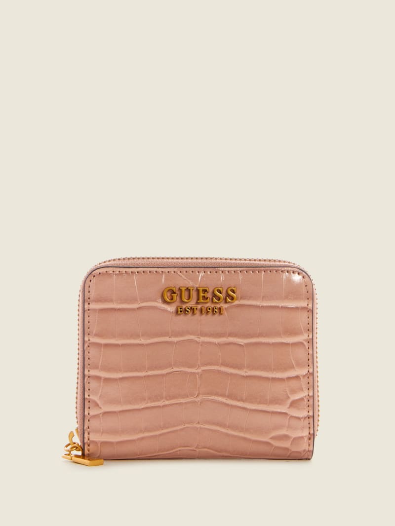 Brown Women's Guess Laurel Small Zip-Around Wallets | 1754206-VM