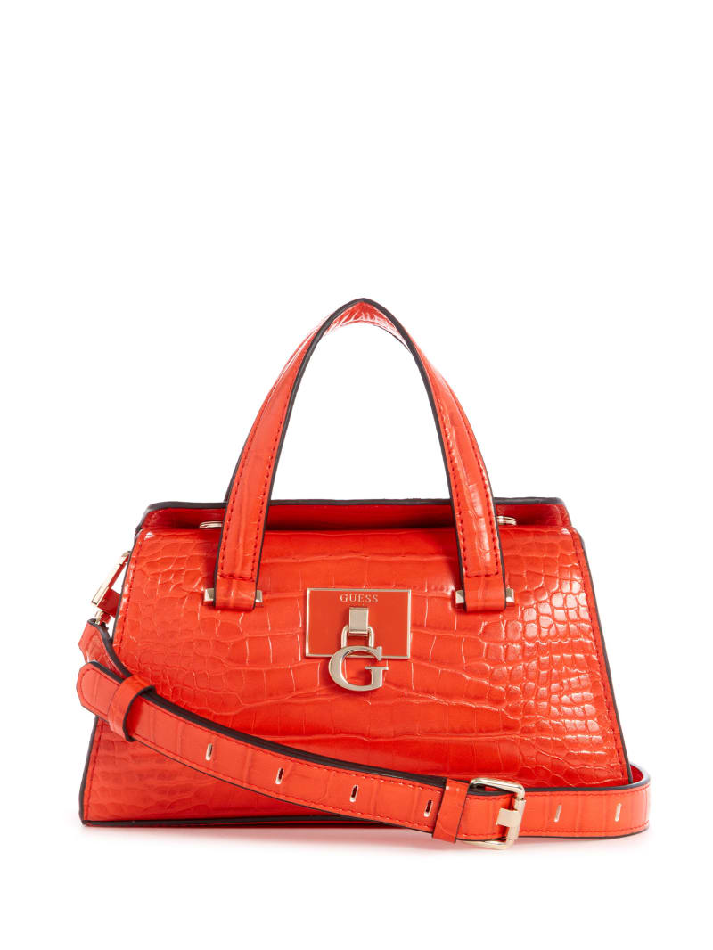 Brown Women's Guess Stephi Croc Satchel Bags | 4697518-GV