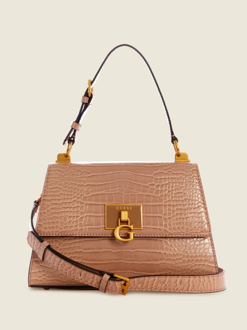 Brown Women's Guess Stephi-Handle Satchel Bags | 0485273-IW