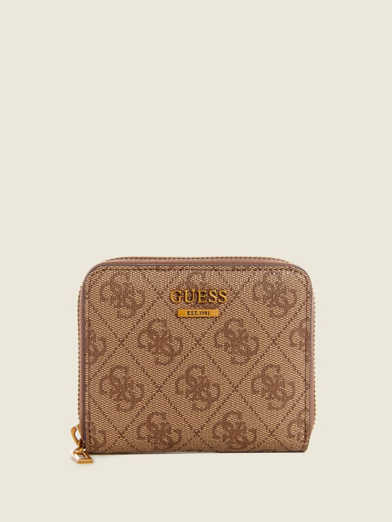 Brown Women's Guess Zadie Logo Small Zip-Around Wallets | 4673108-BF