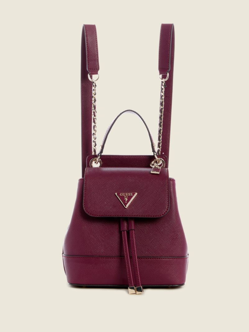 Burgundy Women's Guess Cordelia Convertible Backpacks | 1827906-RN