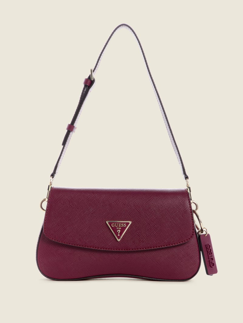 Burgundy Women's Guess Cordelia Flap Shoulder Bags | 4901852-YK