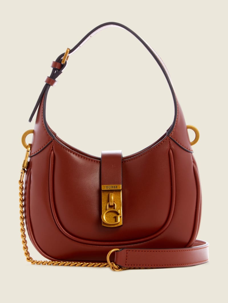 Burgundy Women's Guess Maimie Mini Bag | 2065934-RJ