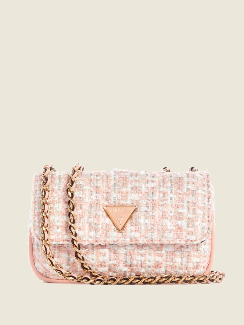 Coral Women's Guess Cessily Tweed Micro Mini Bag | 4301287-IO