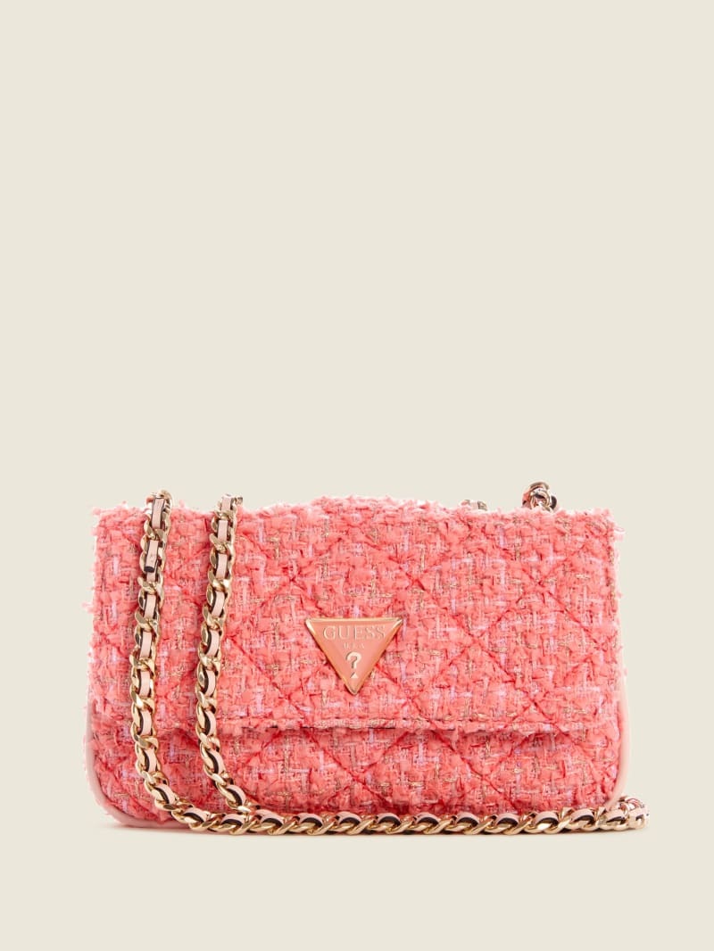 Coral Women's Guess Cessily Tweed Micro Mini Bag | 4523910-JX