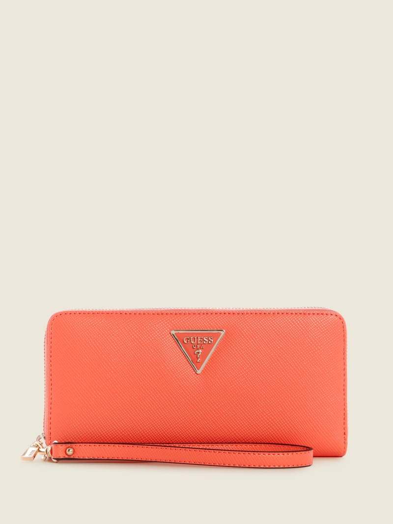 Coral Women's Guess Laurel Large Zip-Around Wallets | 9024718-UB