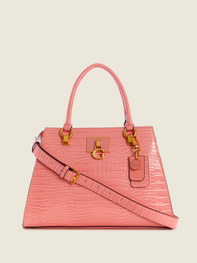 Coral Women's Guess Stephi Girlfriend Satchel Bags | 6082315-JV